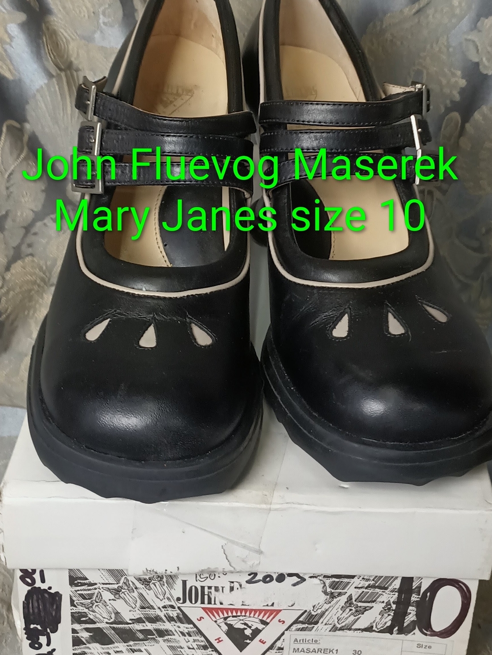 John Fluevog Black Mary Jane Shoes